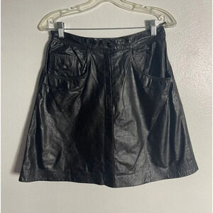 Marco Morani Womens Leather Mini Skirt Black 3